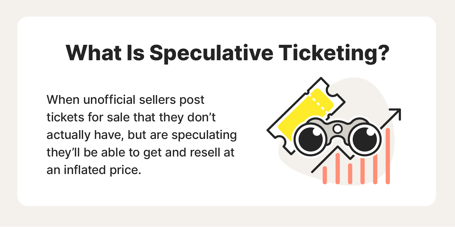 A pair of binoculars and a ticket represent speculative ticketing, one of the common Ticketmaster scams to avoid. 
