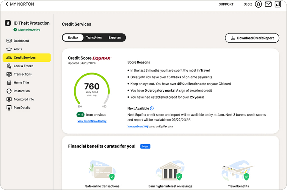 Screenshot of Norton 360 with LifeLock in action.