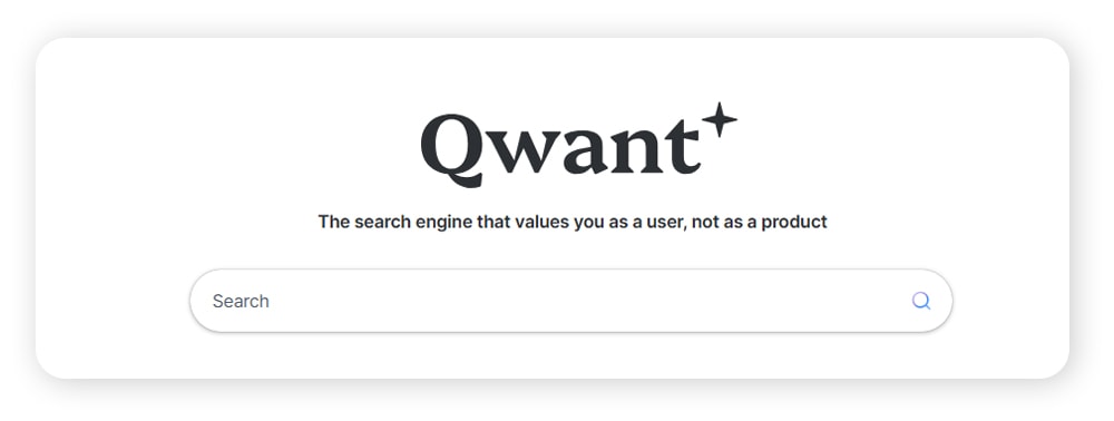 A screenshot of the Qwant search engine.