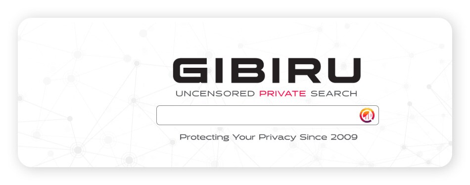 A screenshot of the Gibiru search engine.