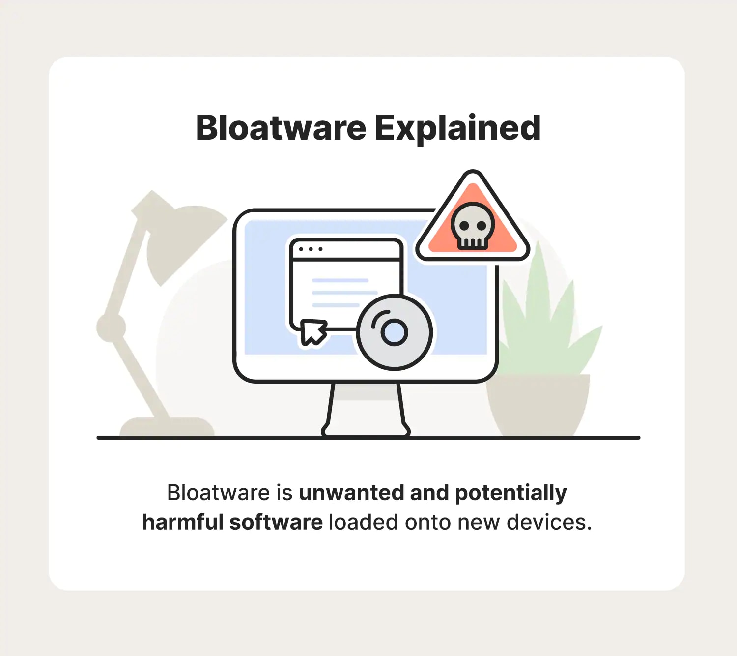 A graphic explains bloatware, an unwanted and potentially dangerous form of software.