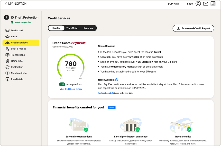 Screenshot of Norton 360 with LifeLock in action.