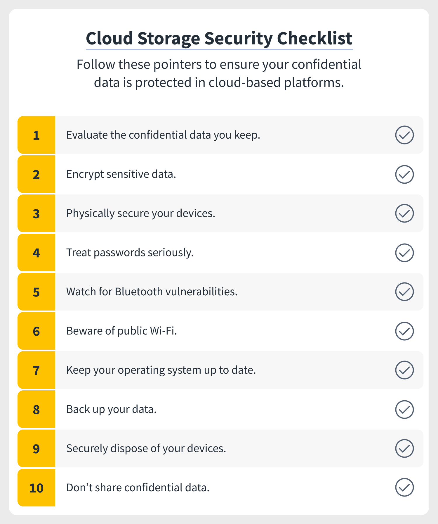 cloud storage security checklist
