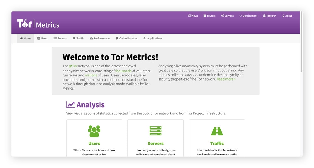 Tor Metrics provides insight into how many people are accessing .onion sites.