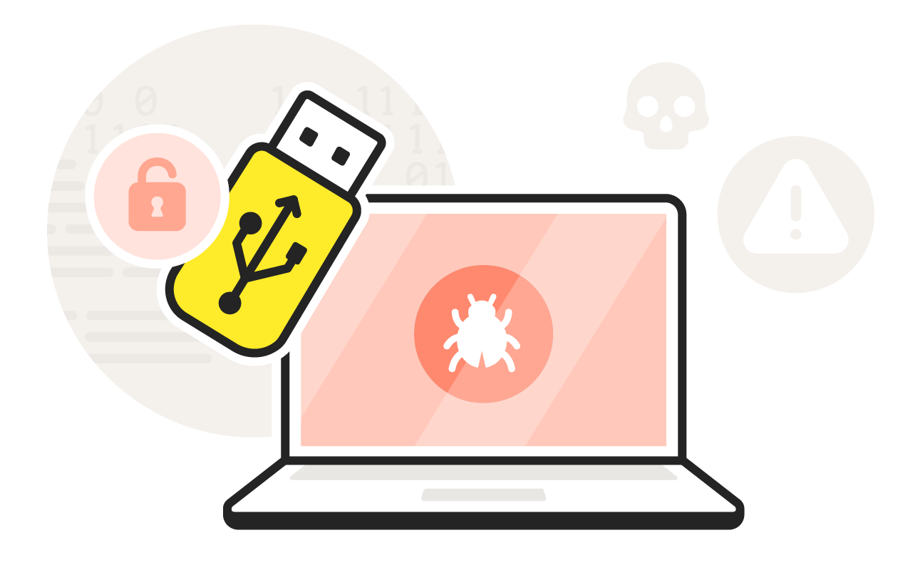 USB drives can pick up malware from one device and infect every other device you plug it into.