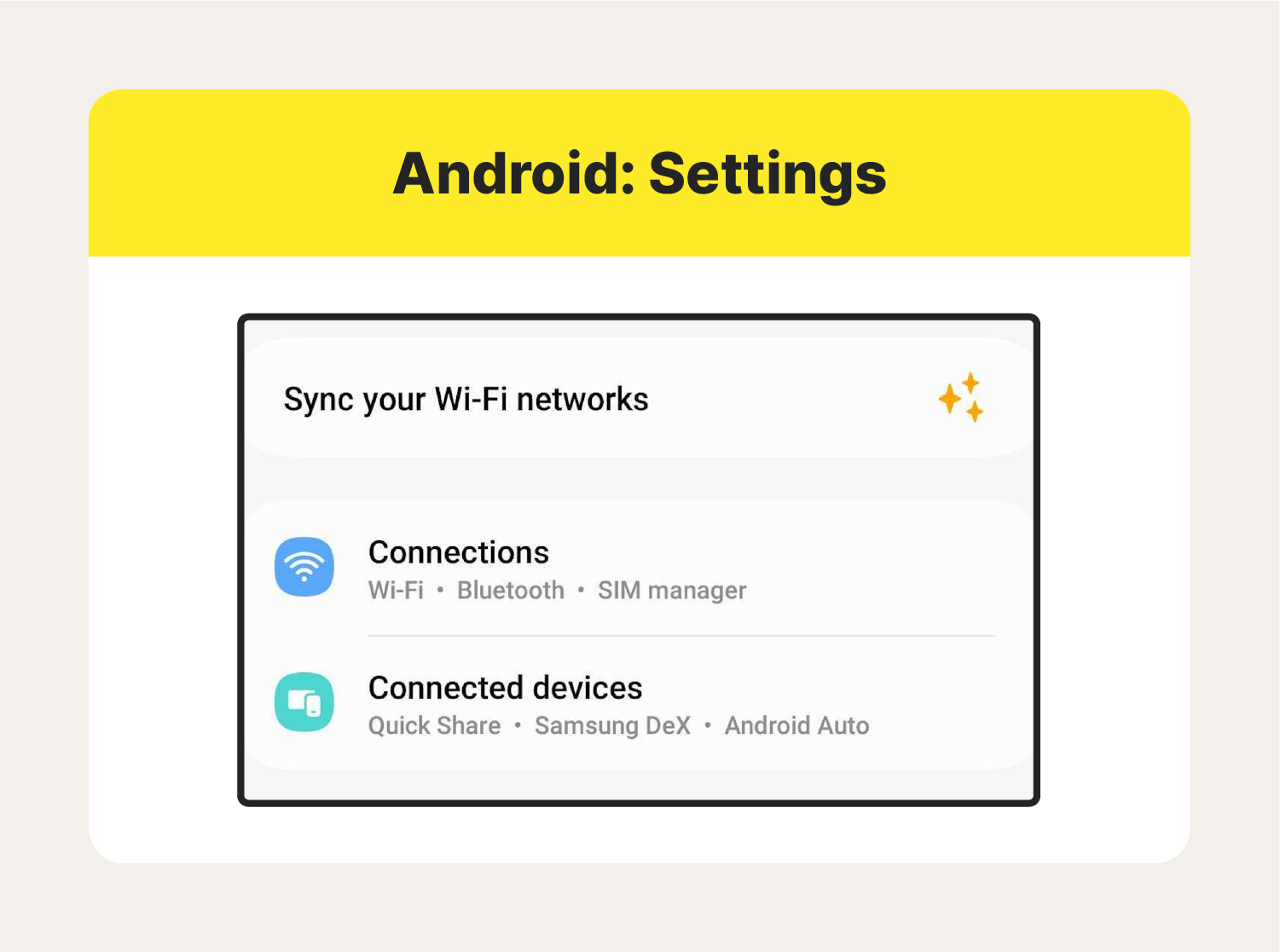 A screenshot showing where Android user’s can find the mobile hotspot settings on their phones. 