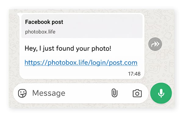 Screenshot of a real GhostPairing attack.