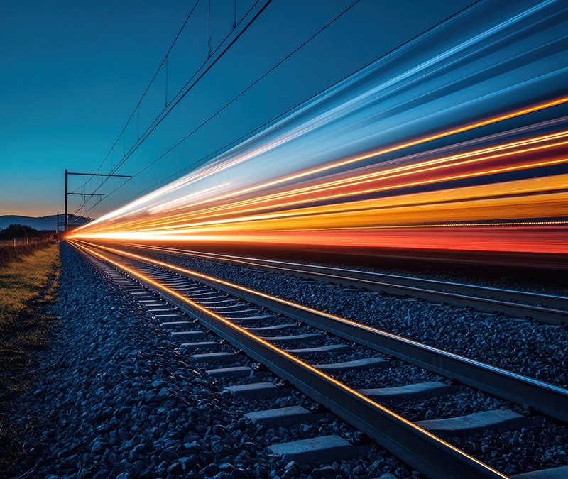 An image of speed lines representing hardware acceleration's impact on browser performance.