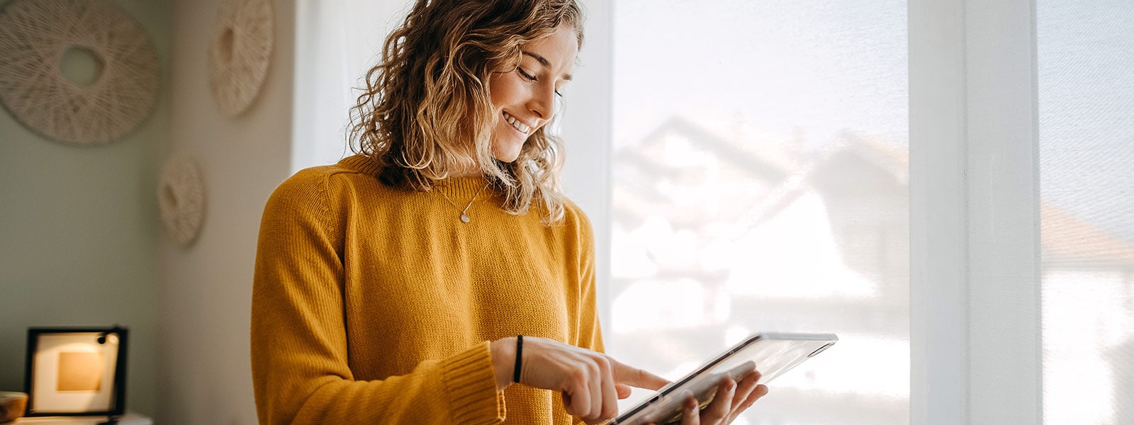 Woman researching what a VPN hides.