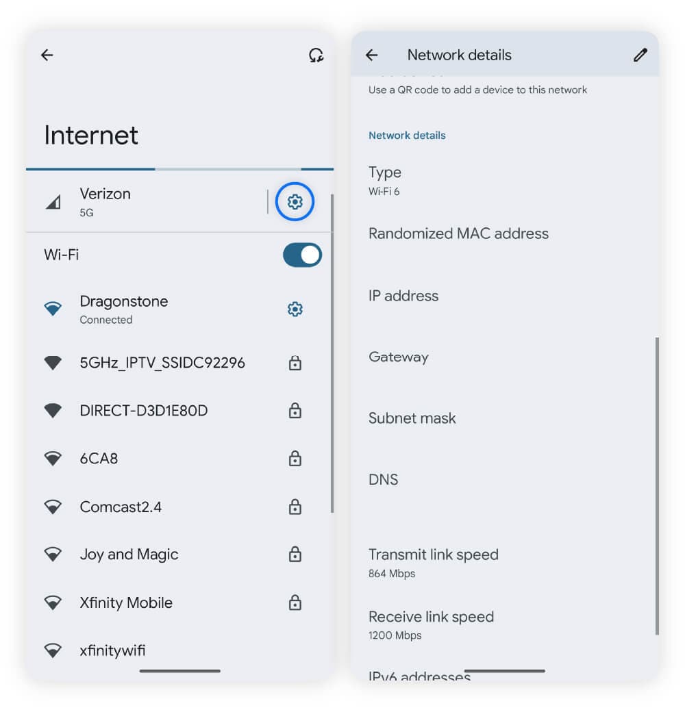 Screenshots showing people how to find the Gateway on their Android phones.