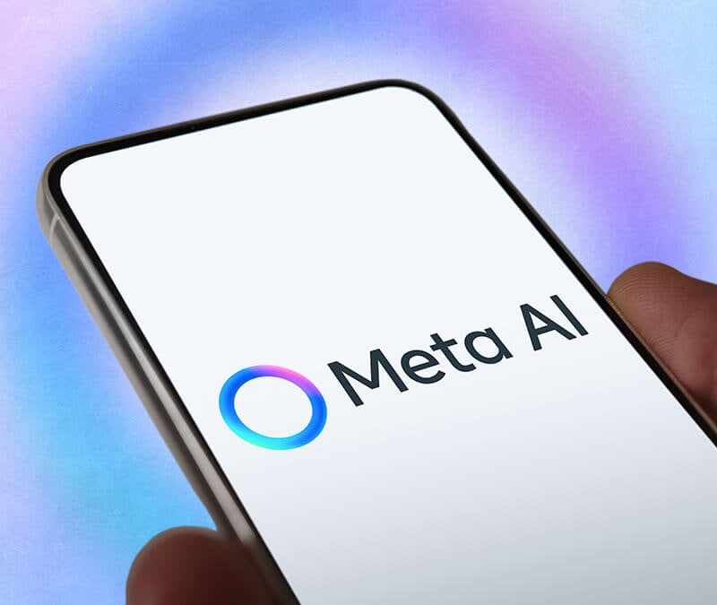 An image of a user opening Meta AI.