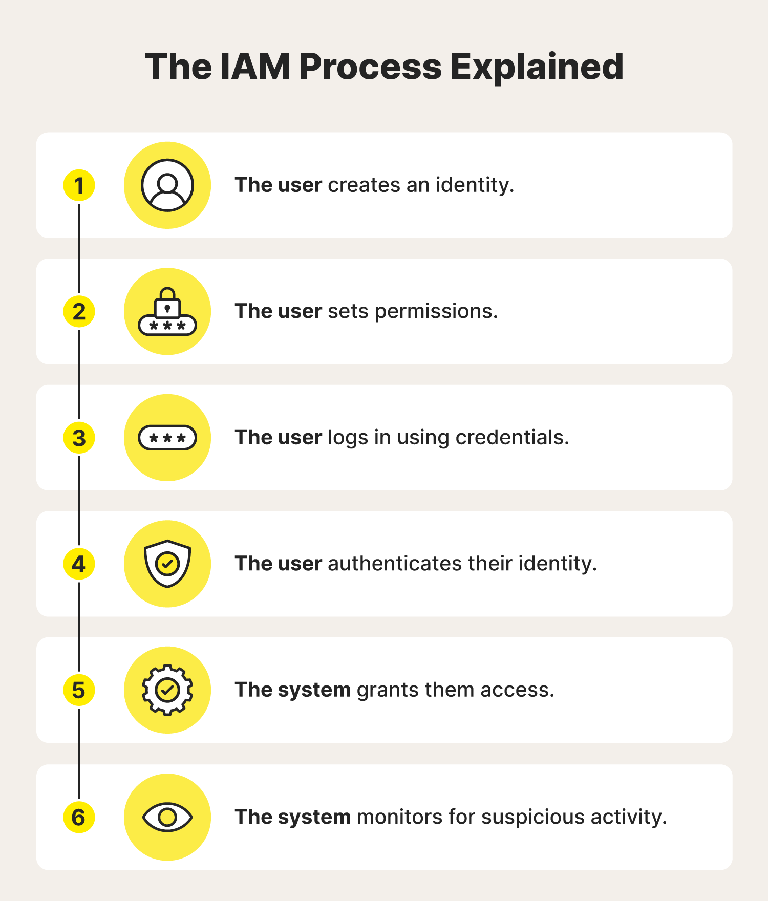 An overview of how the IAM process works.
