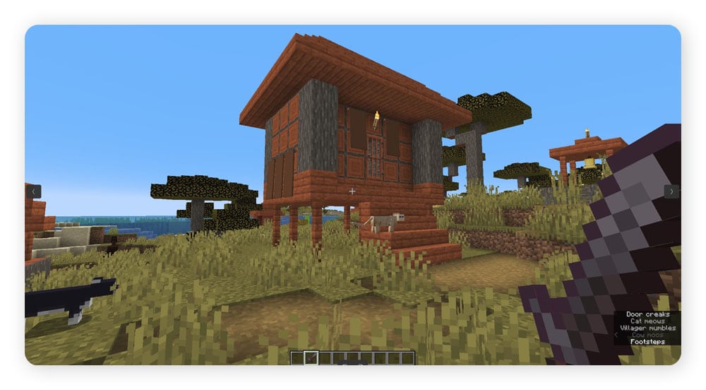 And example of a safe, private server on Minecraft, where kids can explore and build structures.