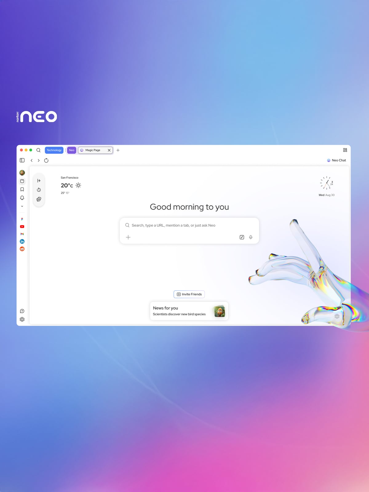 A picture of Norton Neo AI Browser user interface