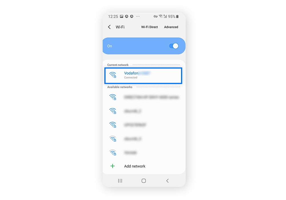 Select the Wi-Fi network you're connected to