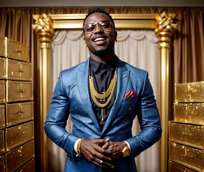 An image of a well-dressed man used to depict a “Nigerian Prince” scam.