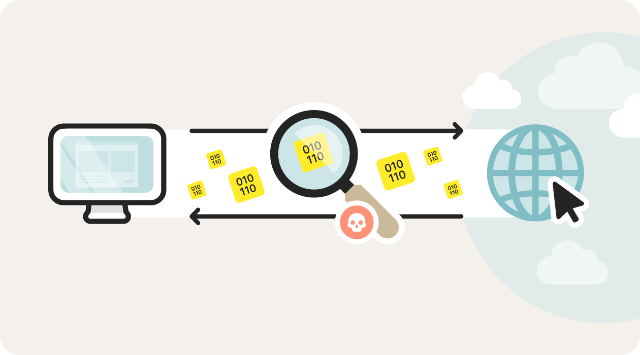 A packet sniffing attack works by monitoring traffic through a network.