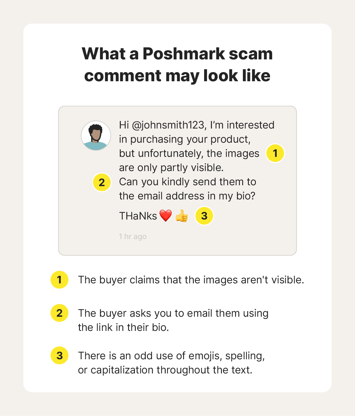 An example of an “email me” scam targeting a Poshmark seller.