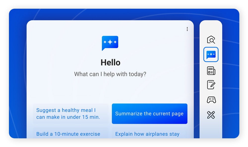 A screenshot of the Norton Private Browser Smart Chat feature.