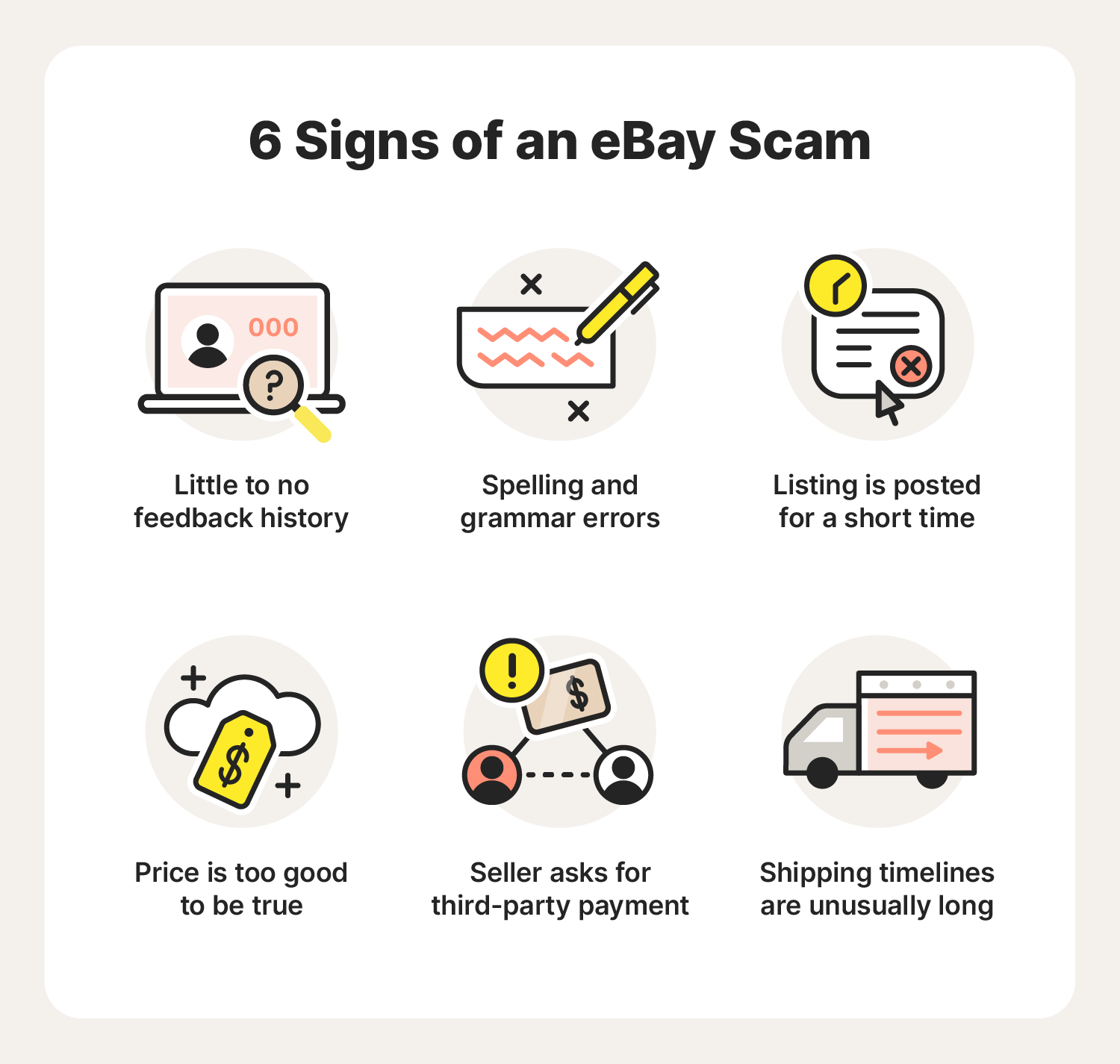 Six ways to recognize an eBay scam. 