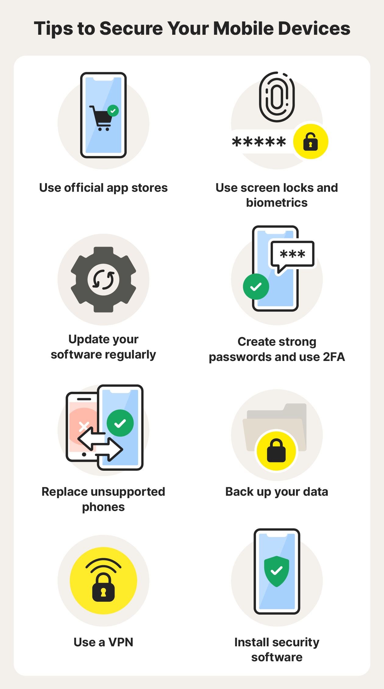 Eight tips to secure mobile devices.