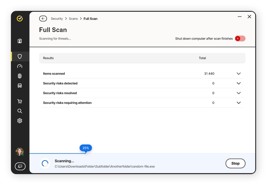 A screenshot of a spyware scan running in Norton 360 Deluxe.
