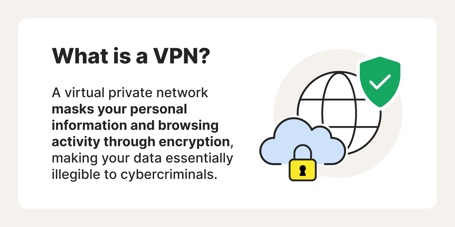 Illustrated chart explaining VPNs as they relate to internet safety for kids.