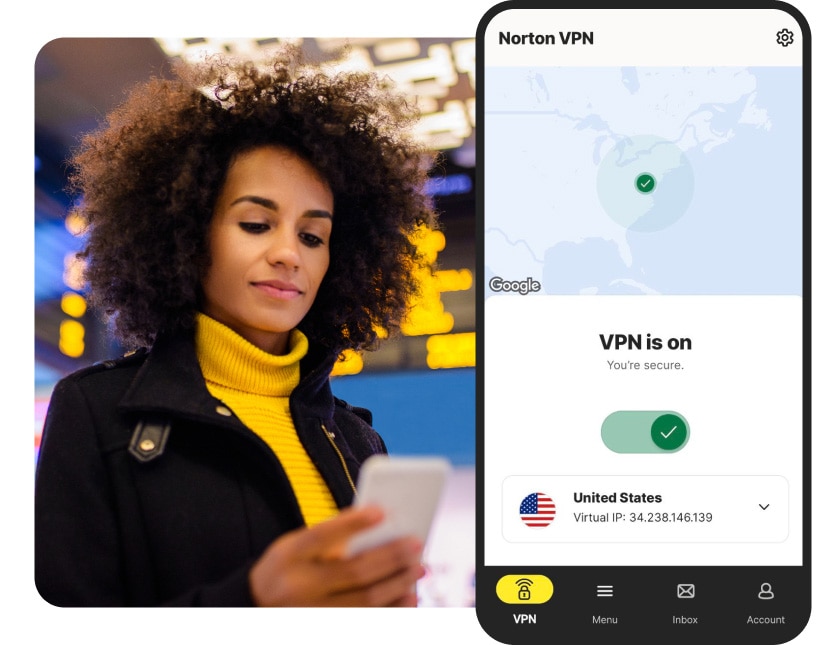 The Norton VPN for Android app will protect you in real time