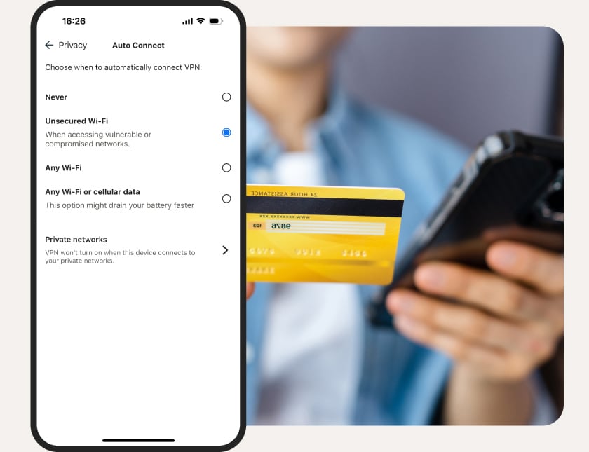 Norton VPN for iOS Wi-Fi Auto Connect features.