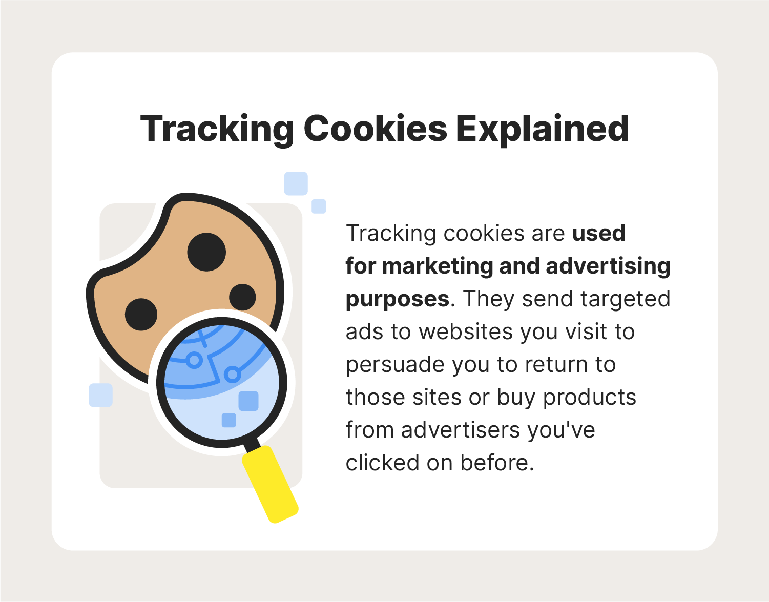 A graphic showcases how tracking cookies work.