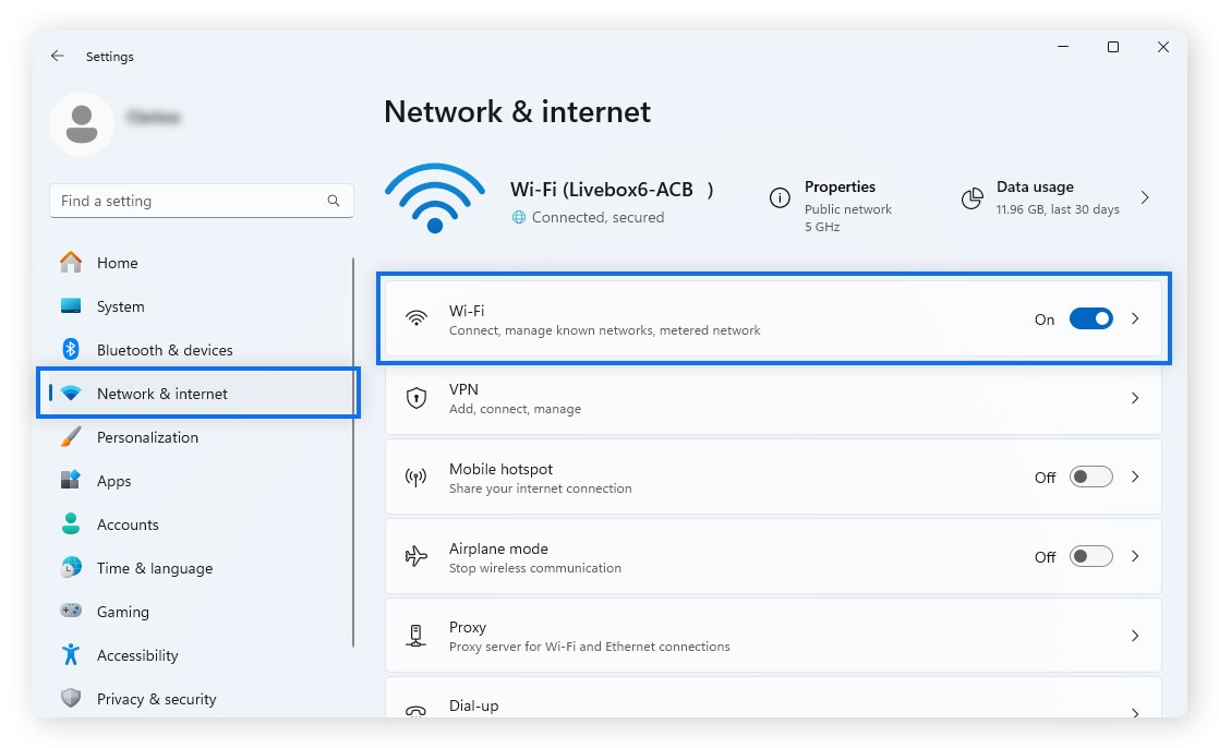 A screenshot showing how to find your IP address on a wireless network through Windows settings.