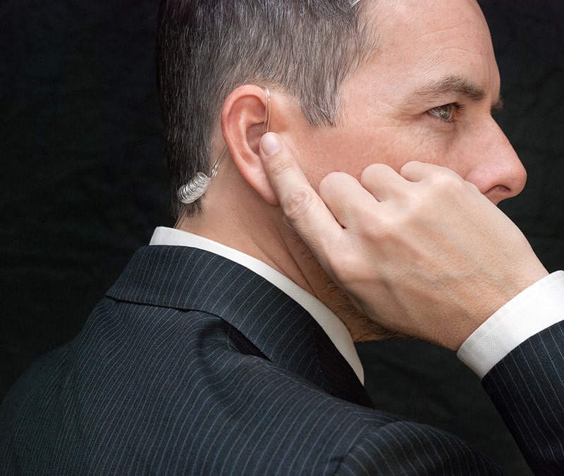 Security guard providing protection.