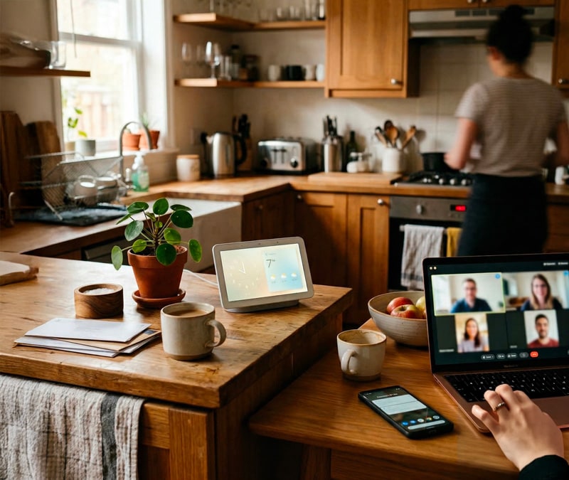 Various devices connected via a UPnP-enabled home network.