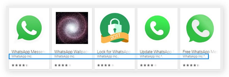 Fake WhatsApp apps often look similar to the real version.