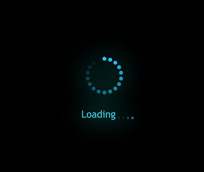 A picture of a slow browser endlessly buffering.