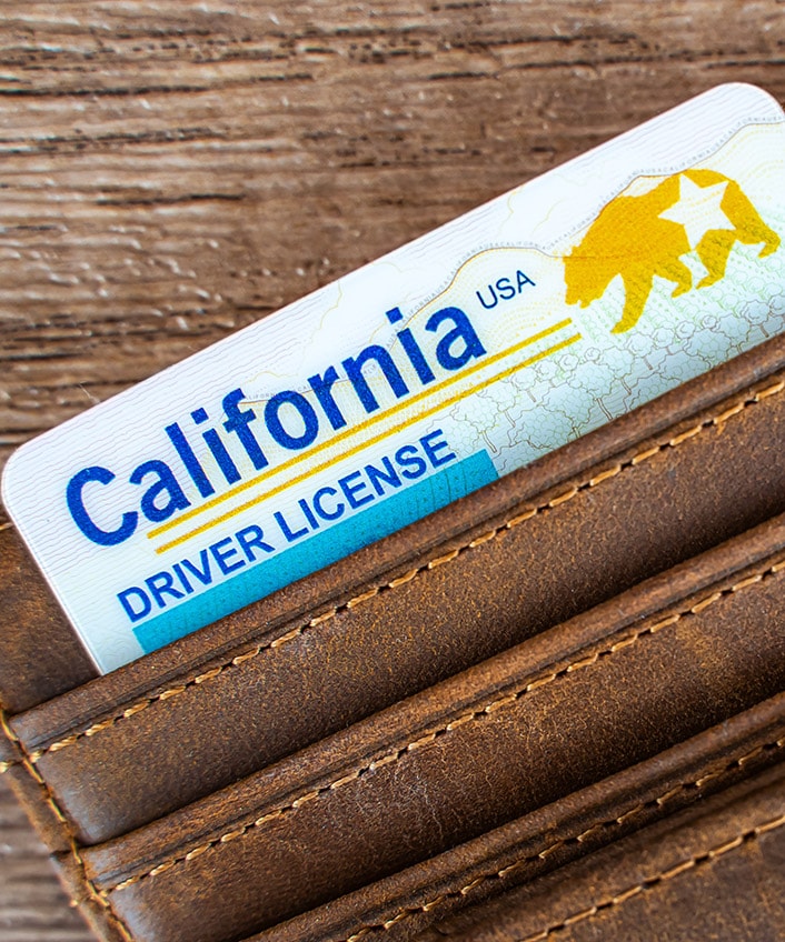 A lost California driver's license and wallet.